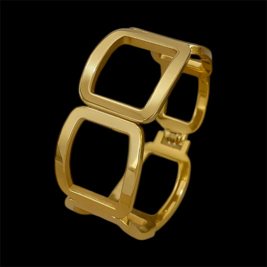 Geometric Golden Hinge Cuff