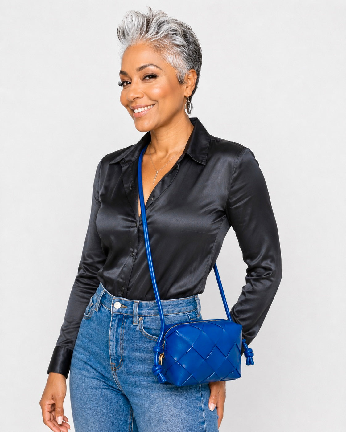 Cobalt Weave Crossbody
