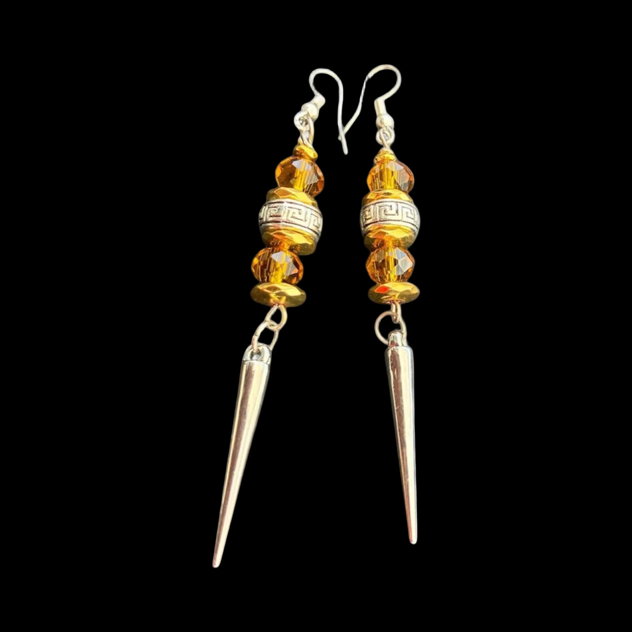 Golden Ember Spire Earrings