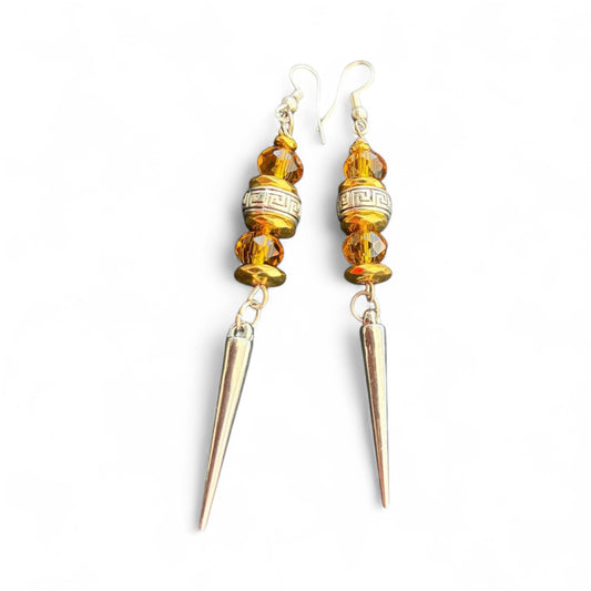 Golden Ember Spire Earrings