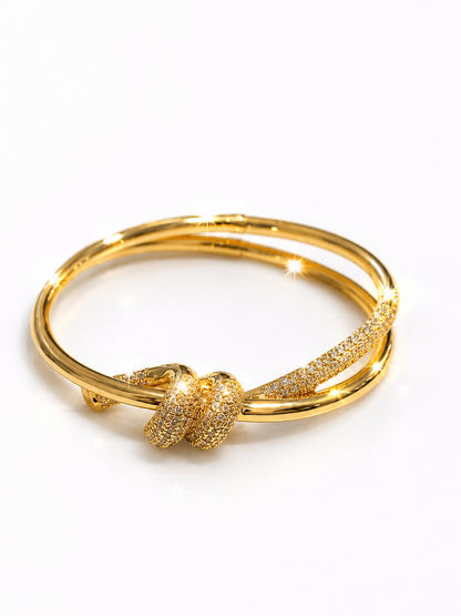 KnottedBlingGoldBracelet