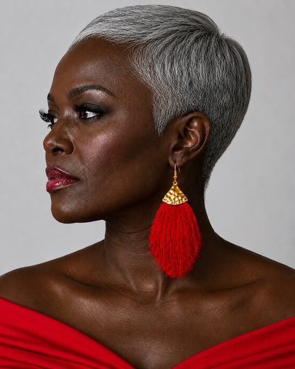 Ruby Cascade Tassel Earrings91