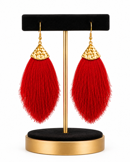 Ruby Cascade Tassel Earrings91