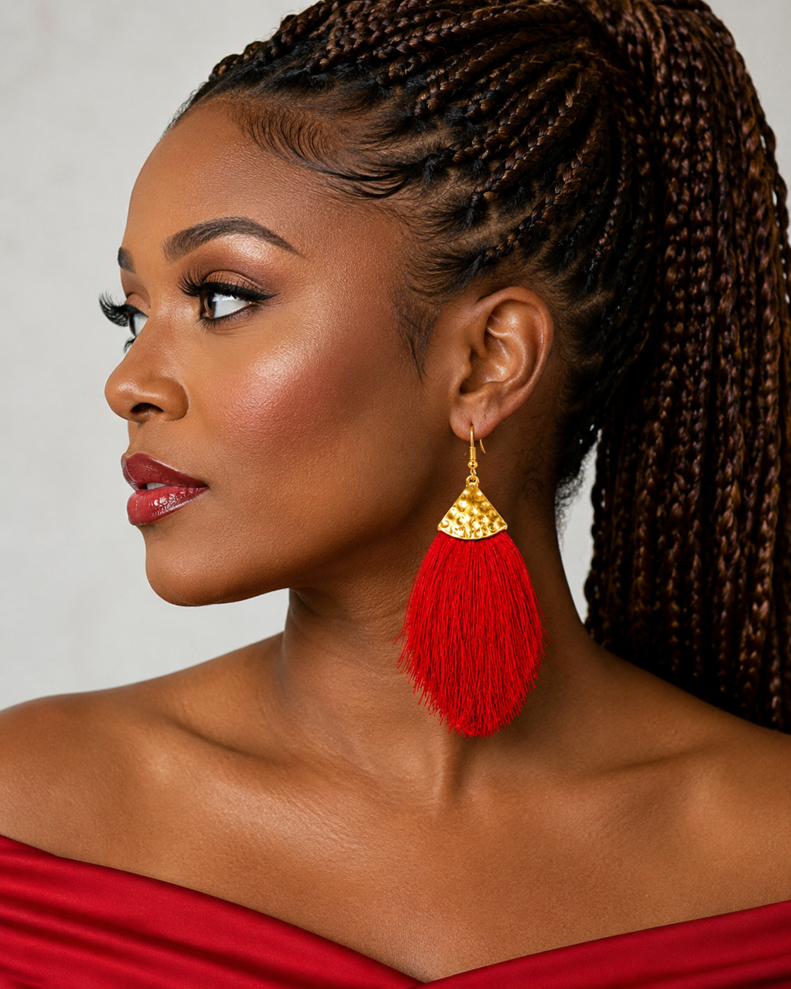 Ruby Cascade Tassel Earrings91