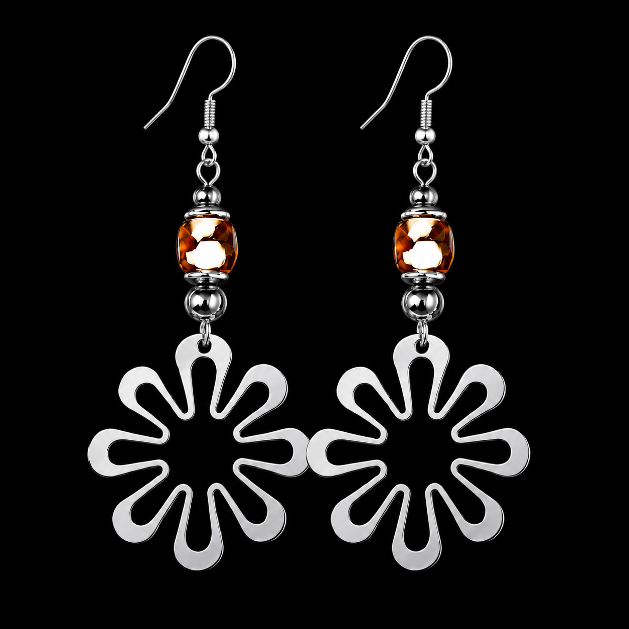 Earth Bloom Hematite Drop 77 Earrings